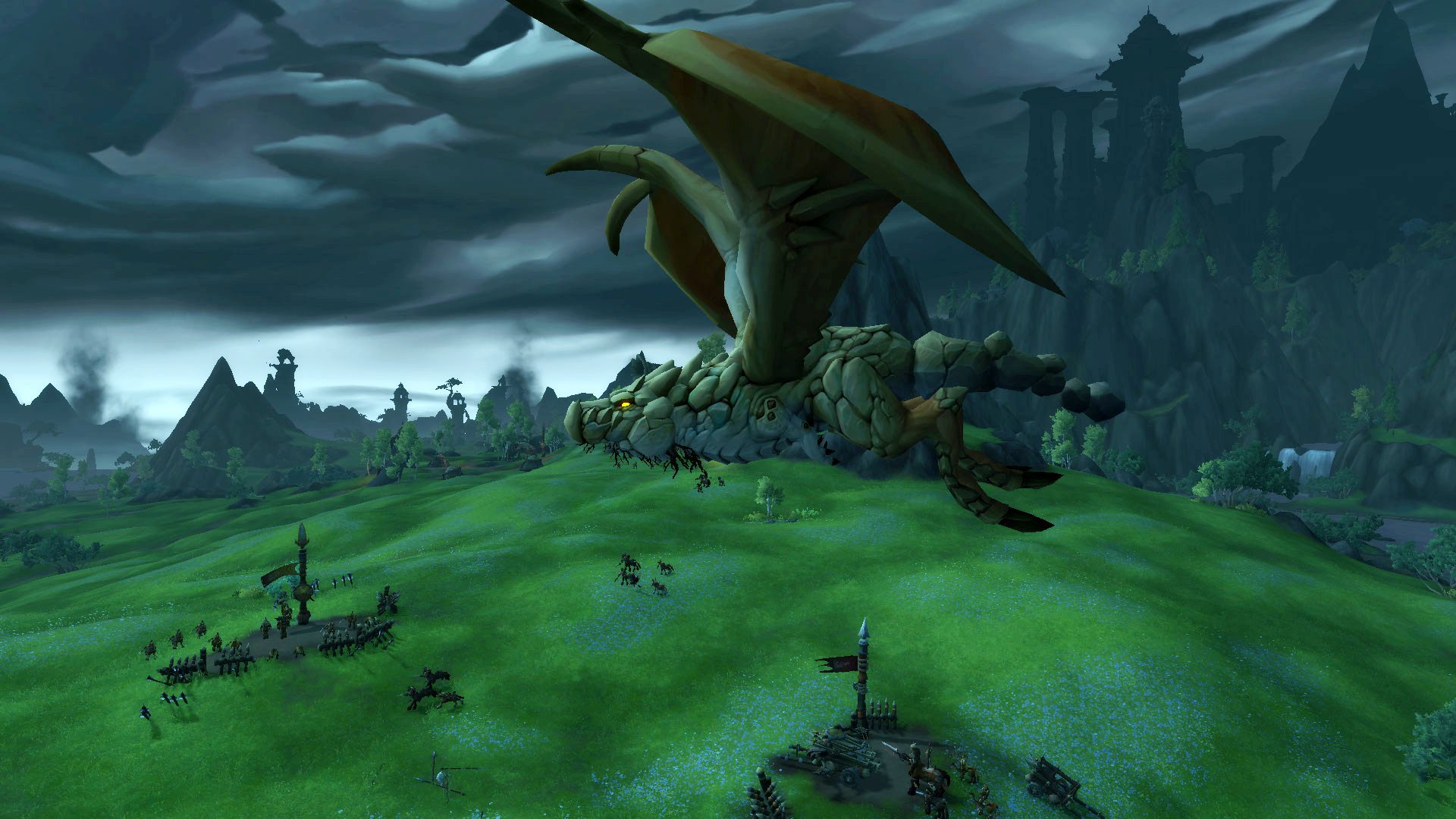 Nokhud Offensive - Granyth Proto-drake flying over the fields