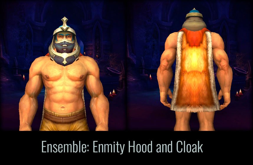 WoW X Diablo: A Greedy Emissary's Rewards Datamined. Ensemble: Enmity Hood and Cloak