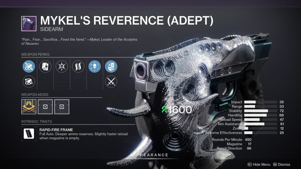 Mykels Reverence Guide Adept