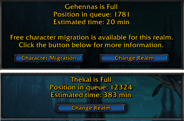 WoW Classic & WoW Classic WotLK Server Population