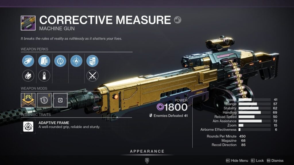 corrective measure free to play weapons destiny 2