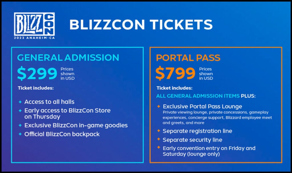 BlizzCon 2023 Ticket Price and Options Revealed WowVendor