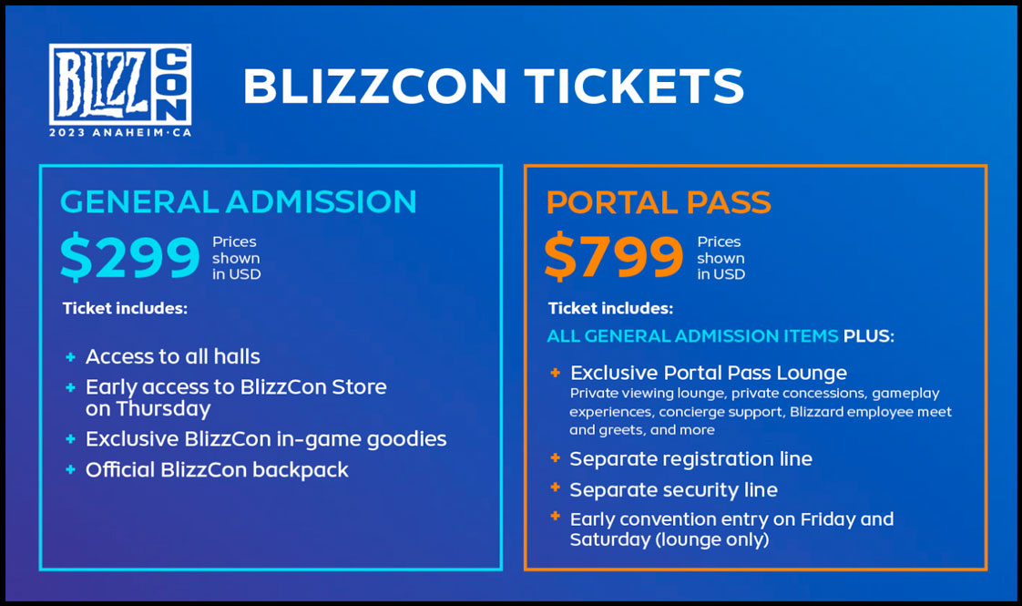 BlizzCon 2023 Ticket Price And Options Revealed | WowVendor