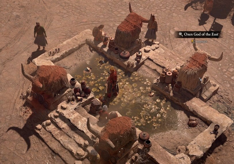 Diablo IV secret cow level The Oxen Gods fountain in Ked Bardu