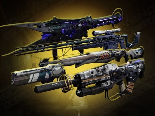 buy 5 in 1 best pvp exotics weapons package boost carry service