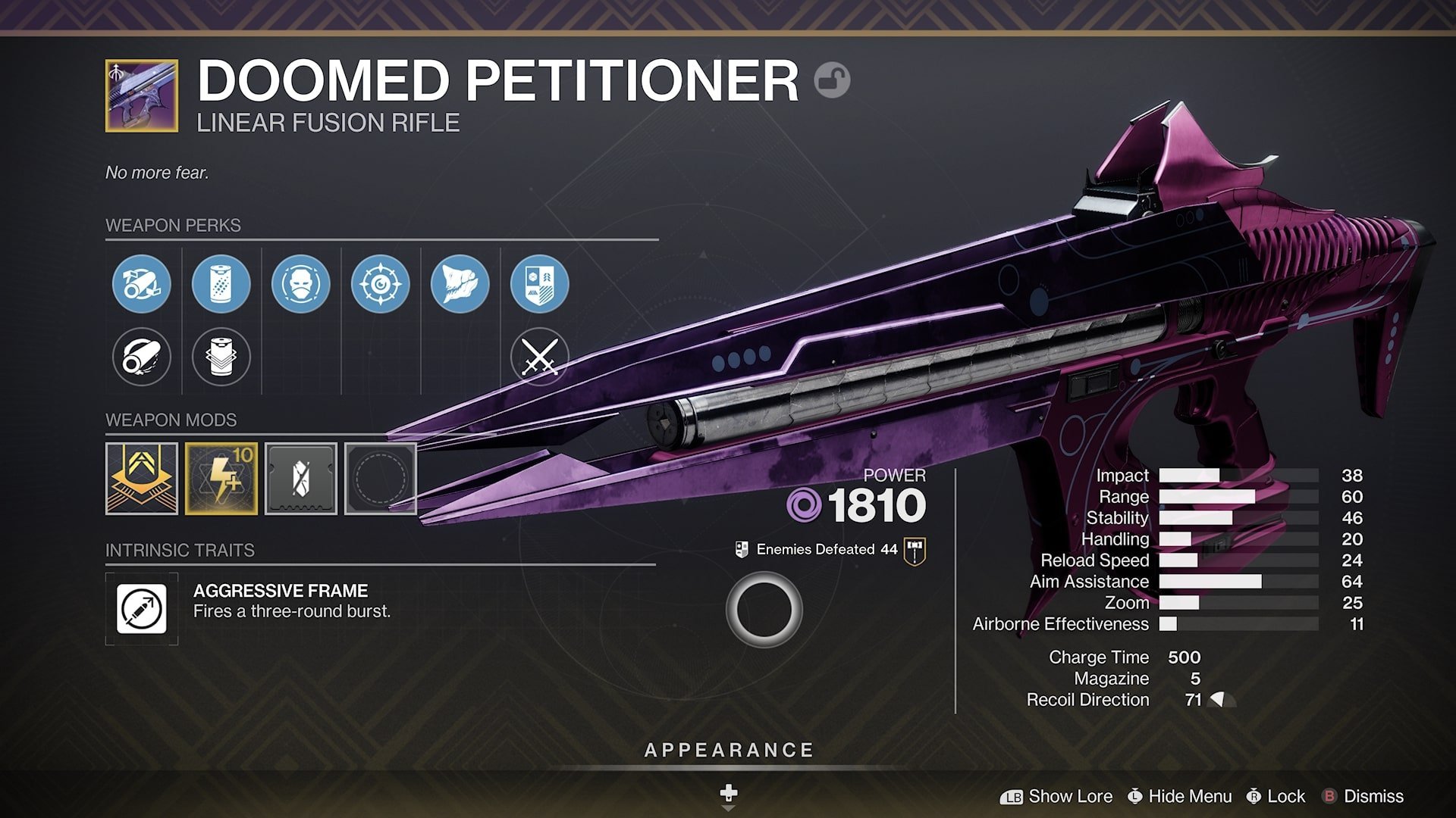 Doomed Petitioner Best PvE Weapon