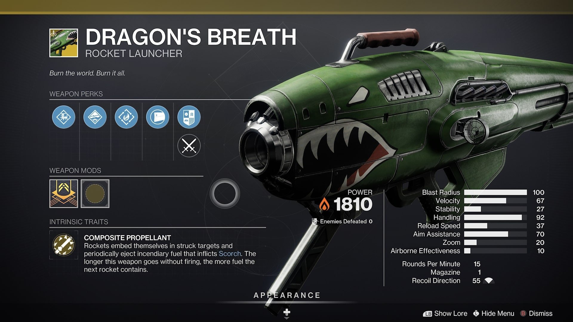 Dragon's Breath Destiny 2 PvE Weapon