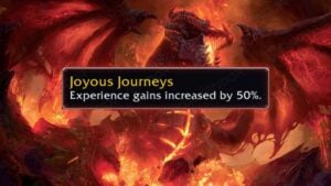 WoW Joyous Journey buff's in-game description.