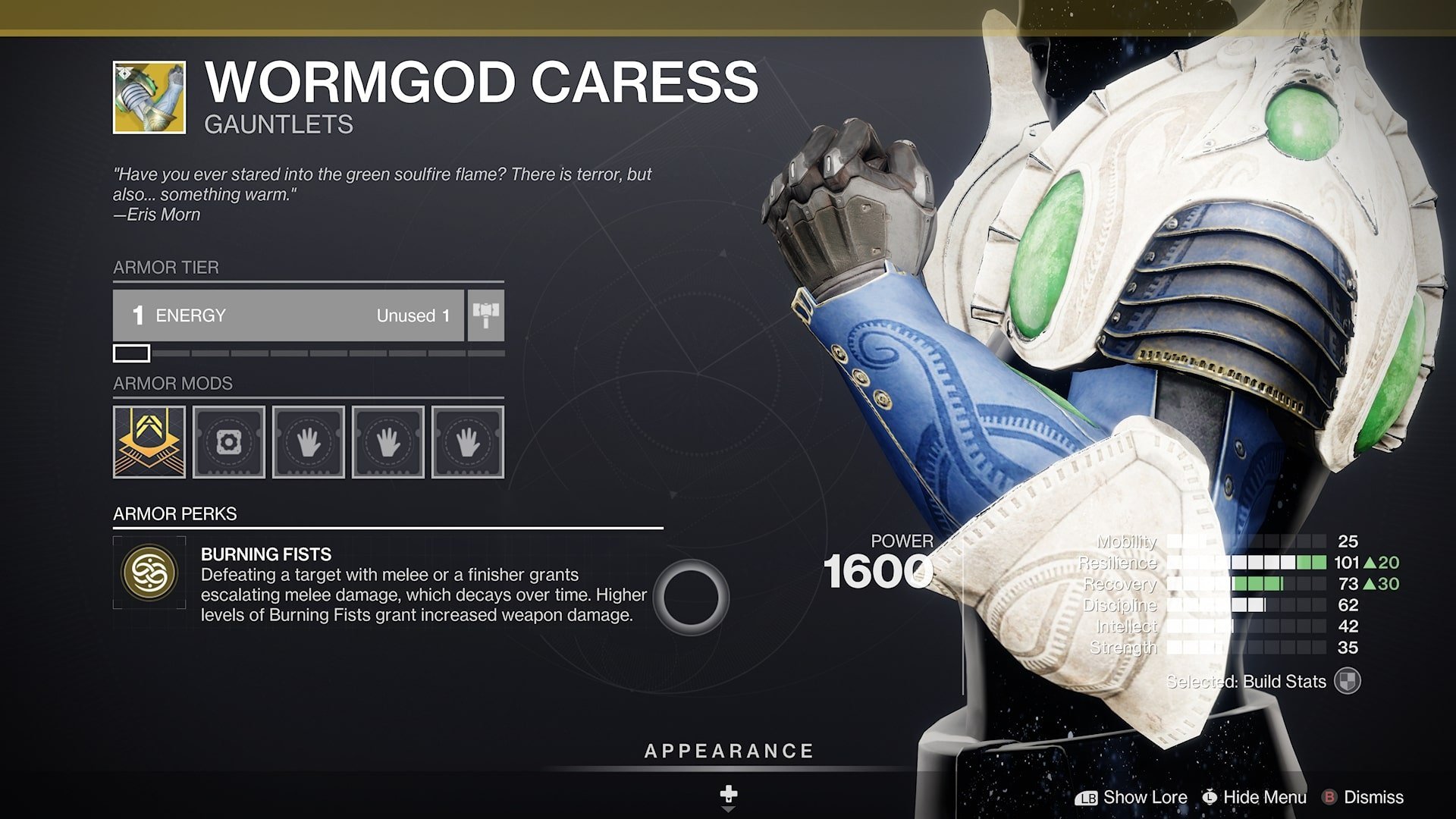 Wormgod Caress Titan Armor