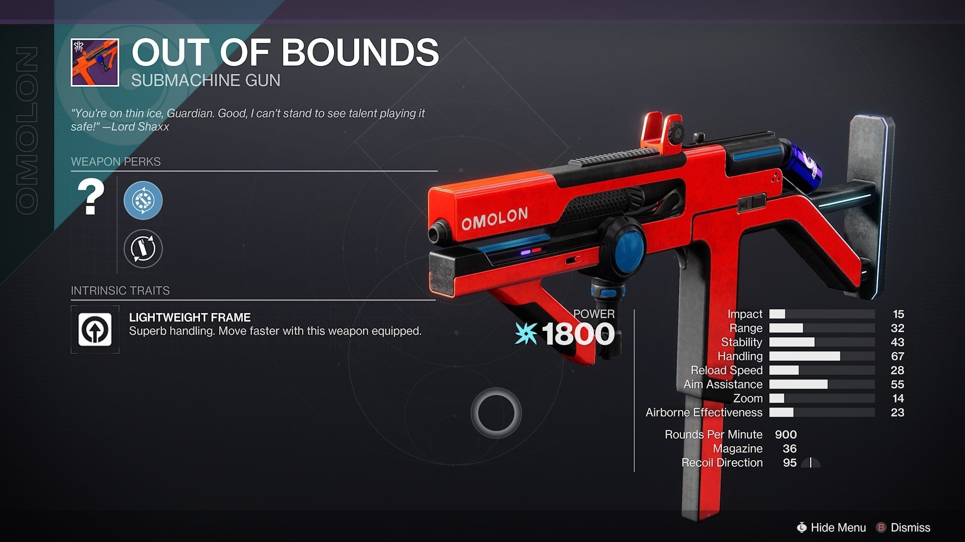 Out of Bounds SMG
