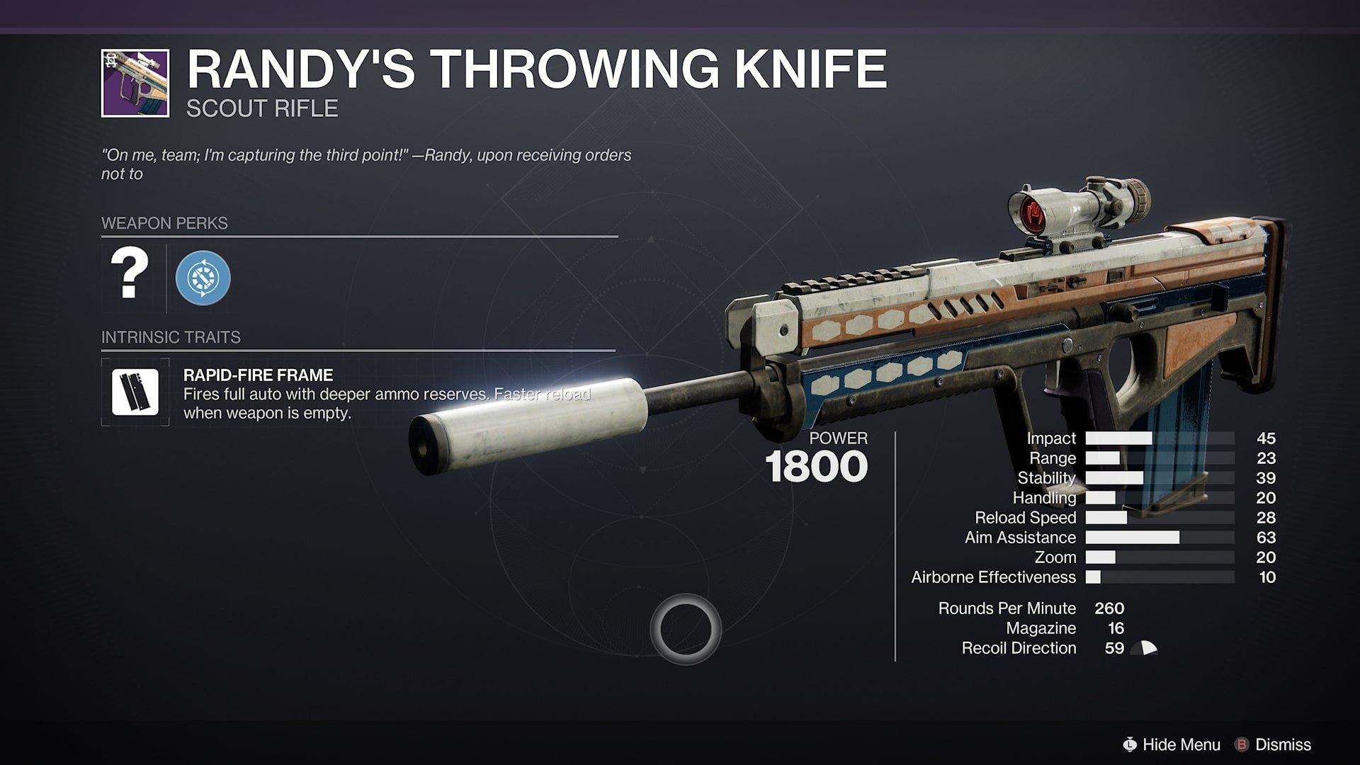 Randy's Throwing Knife Scout Rifle