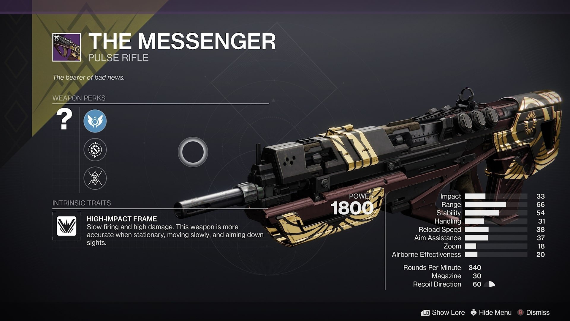 The Messenger Pulse Rifle