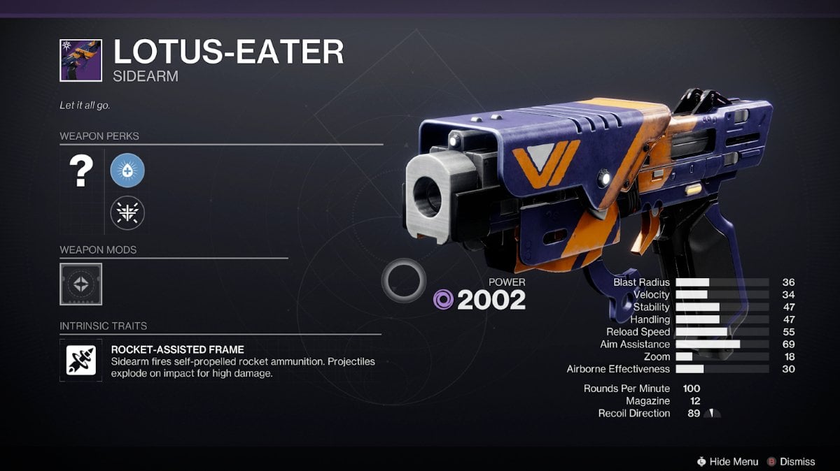Lotus-Eater Nightfalls weapons