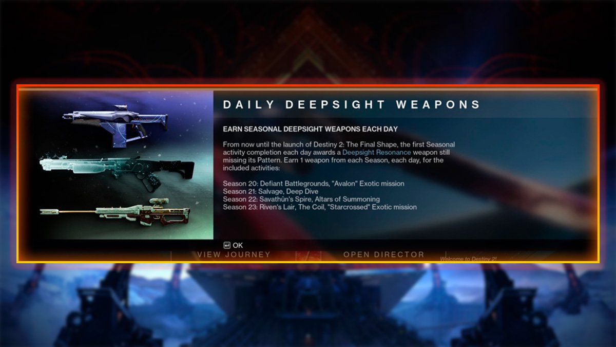 Daily Deepsight Weapons