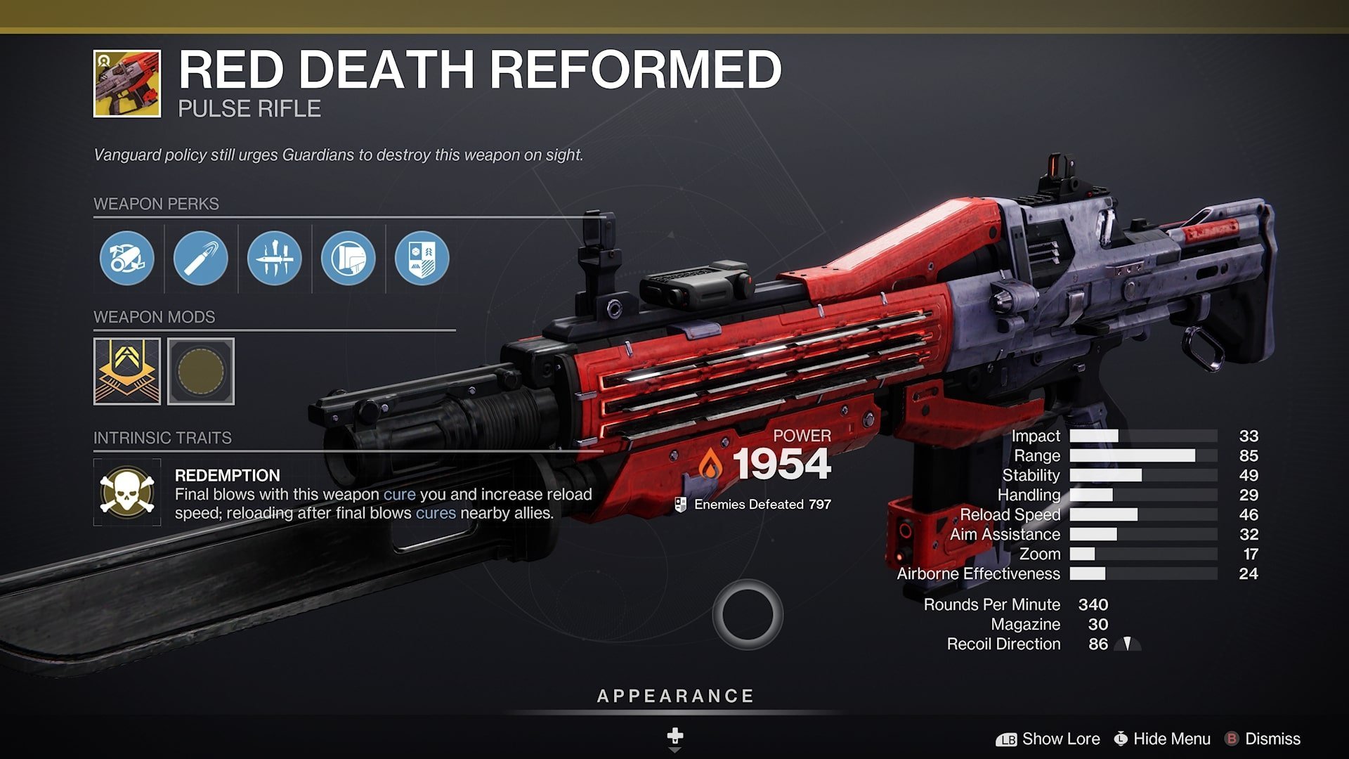 Red Death Reformed Pulse rifle