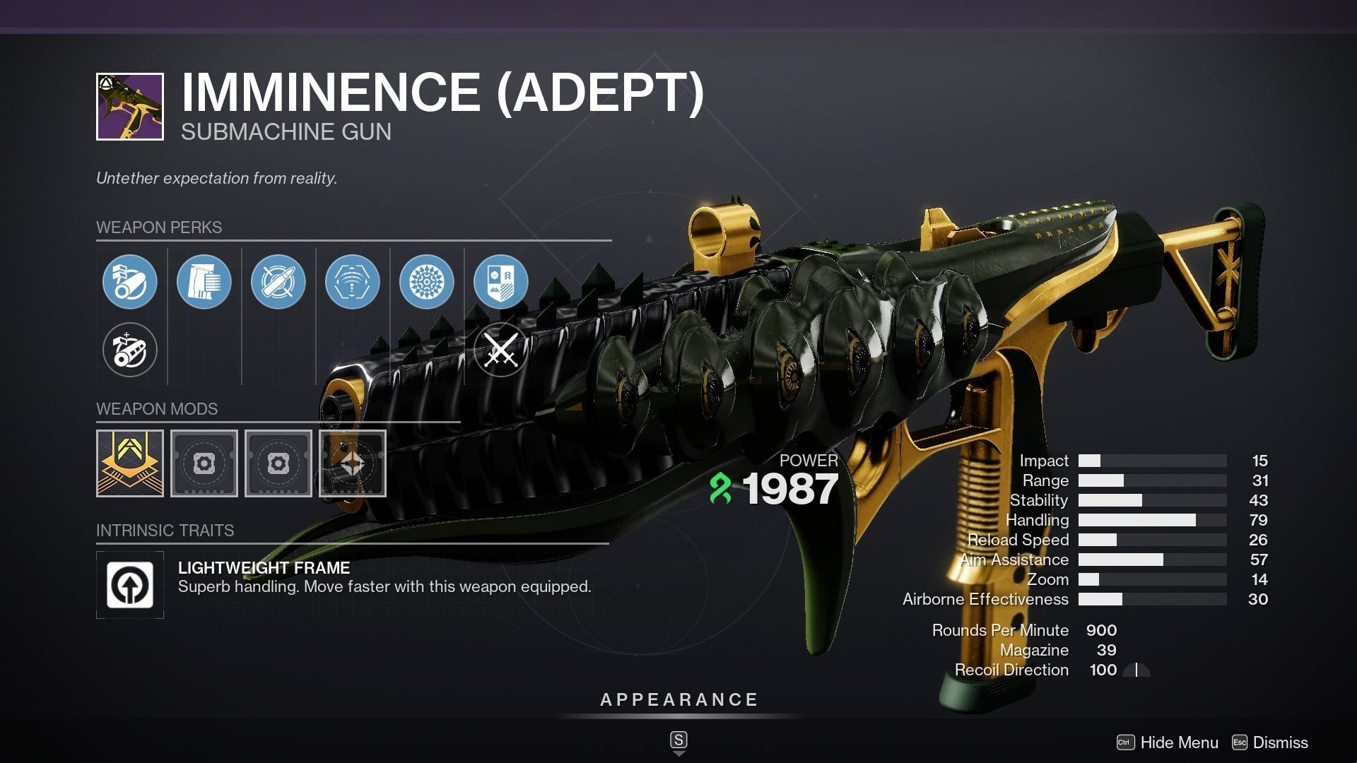 Imminence adept smg