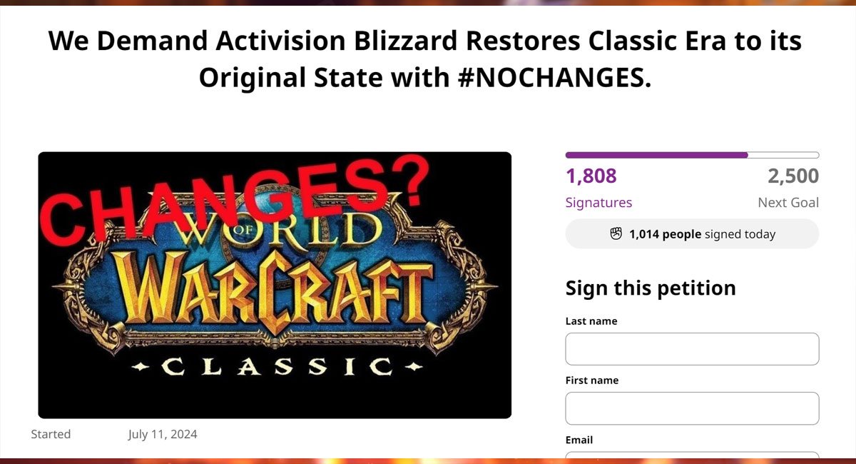 Fans petition against WoW Classic changes: Restore Era!