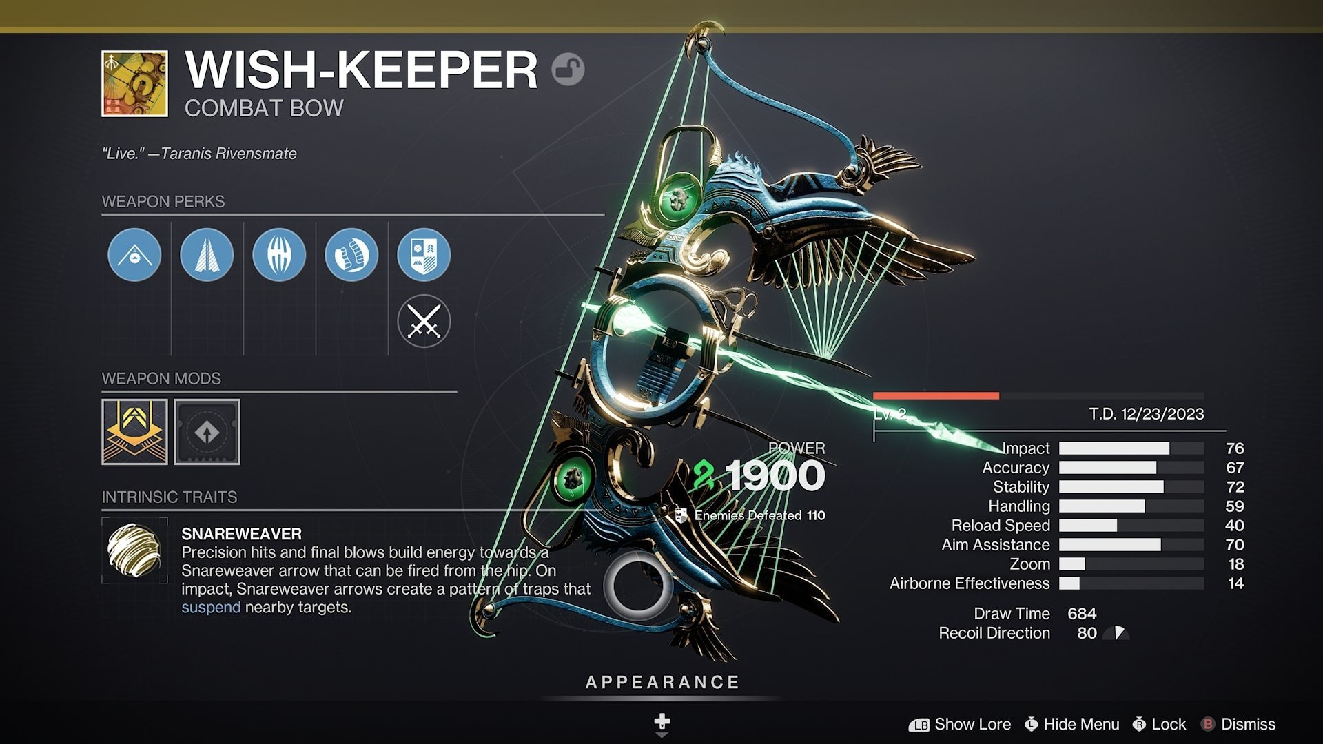 Wish-keeper craftable exotic guns in Detsiny 2