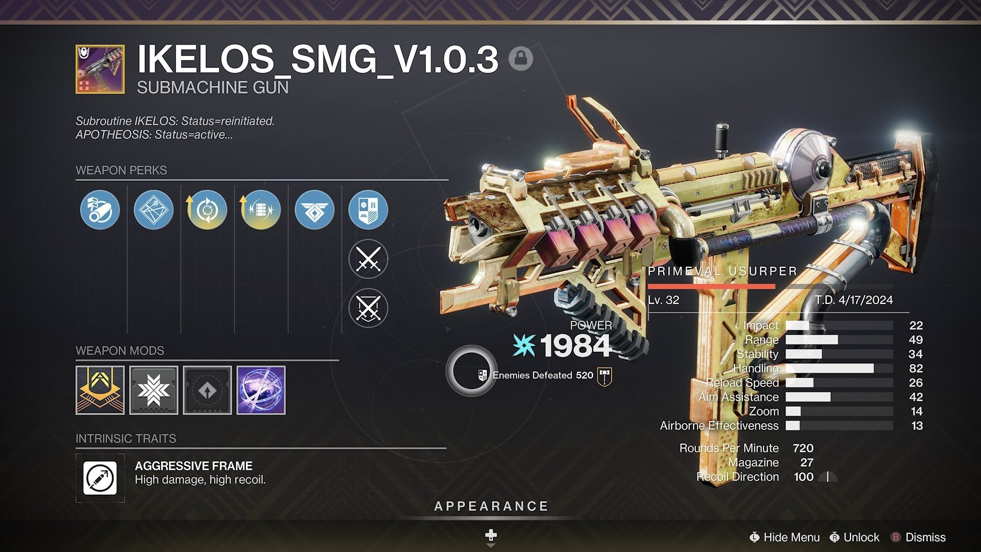 ikelos craftable submachine gun