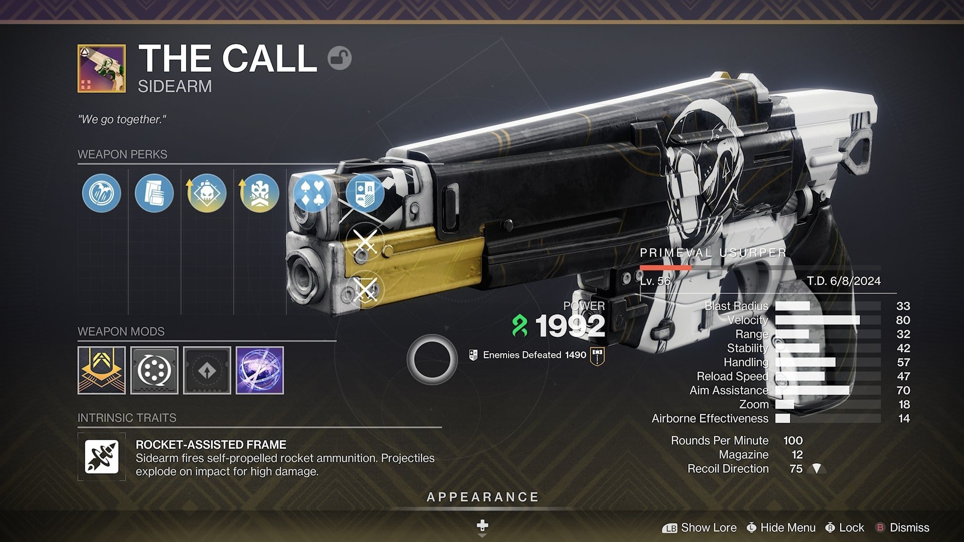 the call craftable sidearms