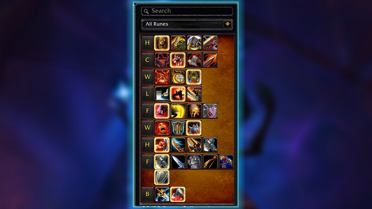 Simplified Rune Frame interface addon