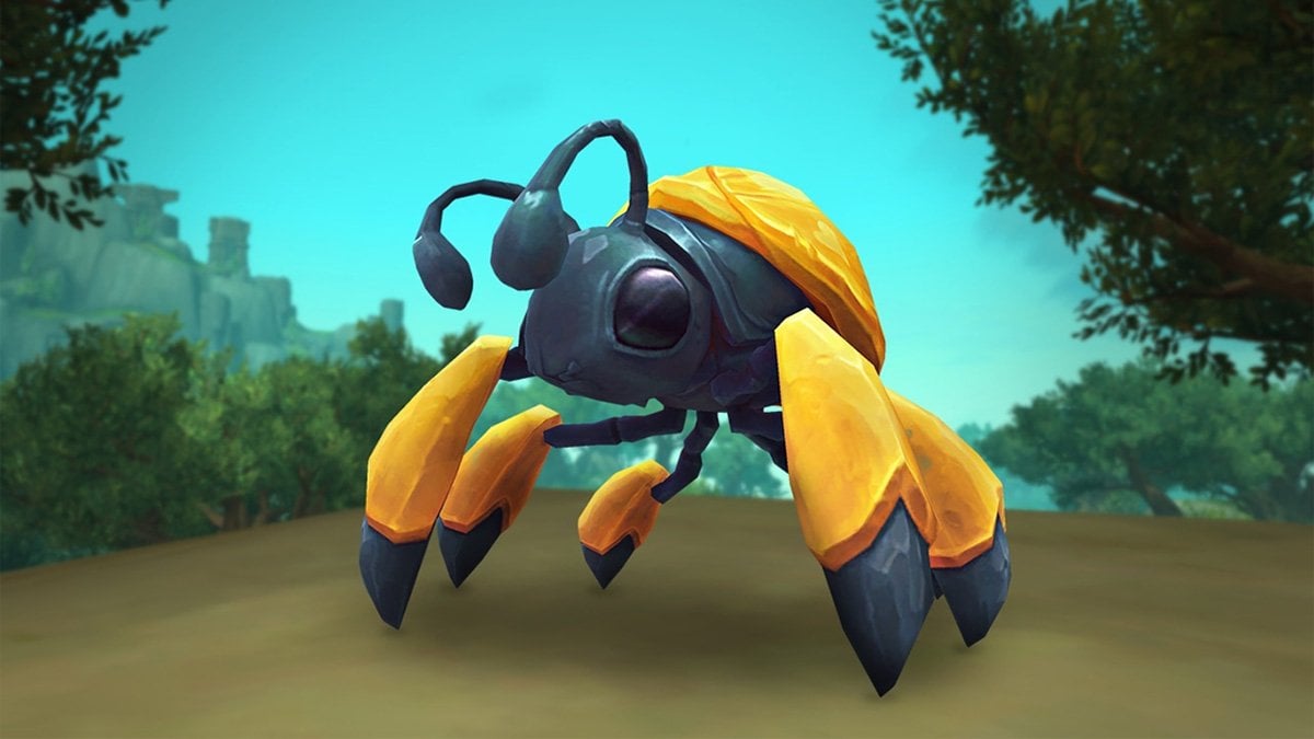 A black and yellow bee in WoW.
