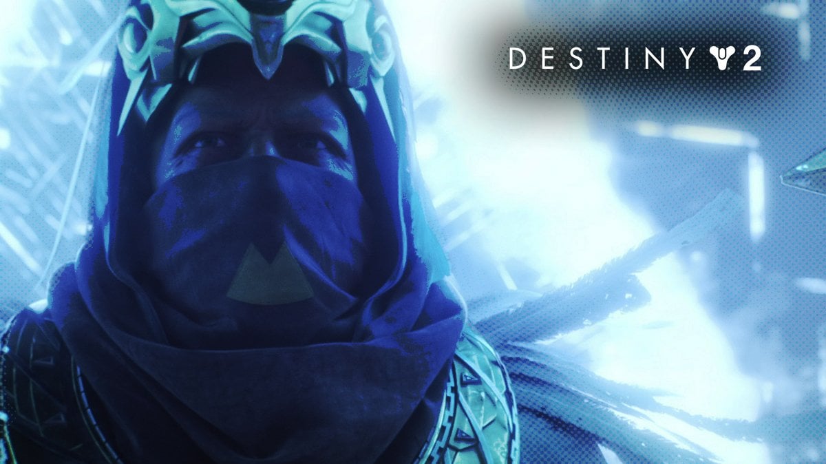 Curse of Osiris main character with a D2 logo