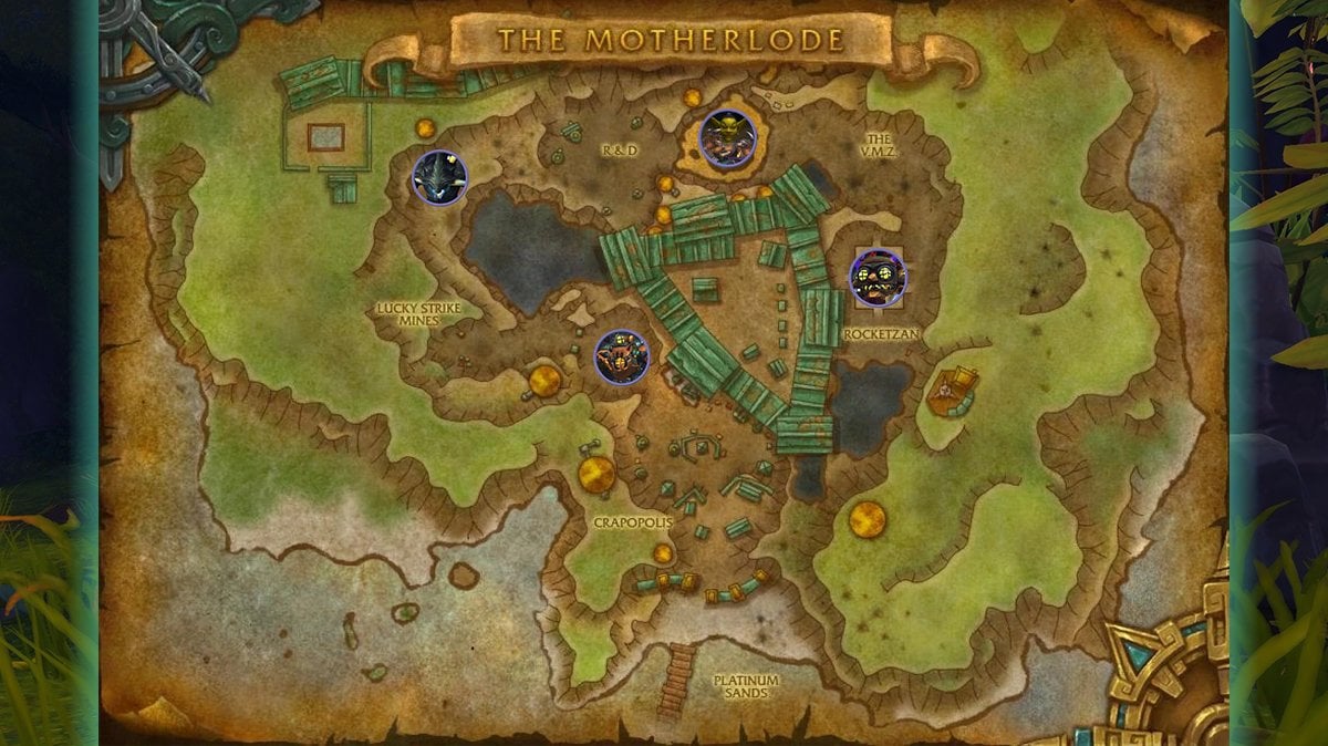 The Motherlode boss locations