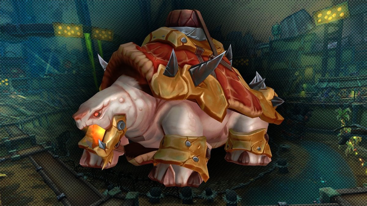 An albino tortoise mount with acessories on top of its shelf