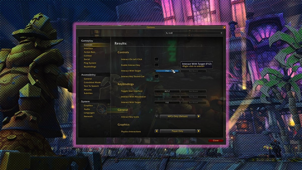 How to assign interact key in WoW