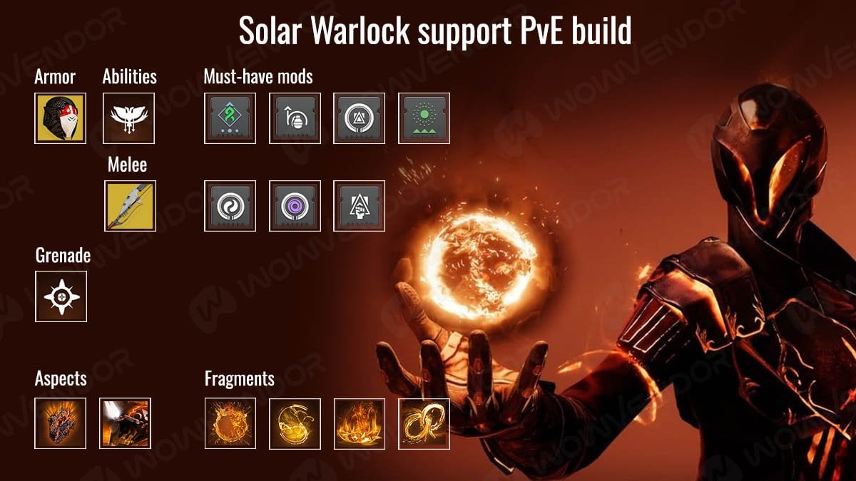 Solar Warlock support build in Destiny 2 Act 3 2025