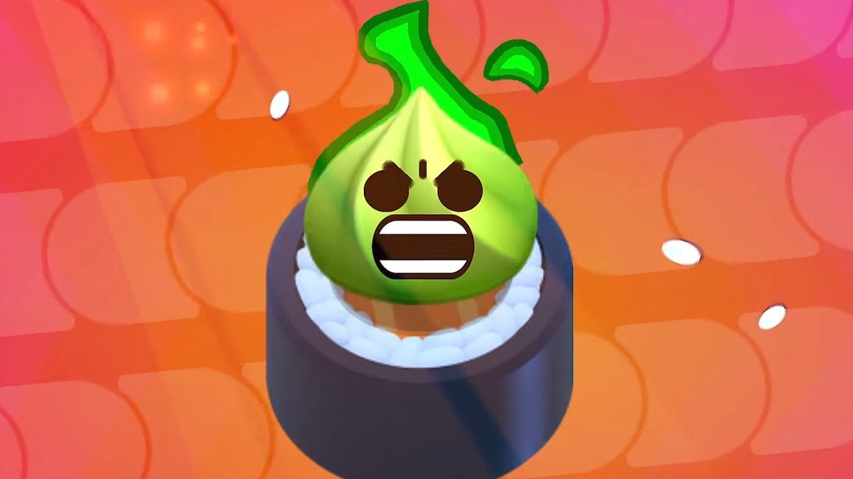 Angry Wasabi on a sushi