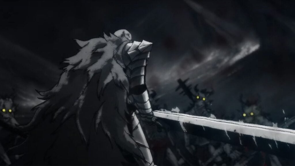 A Barbarian in Guts' armor in Diablo.