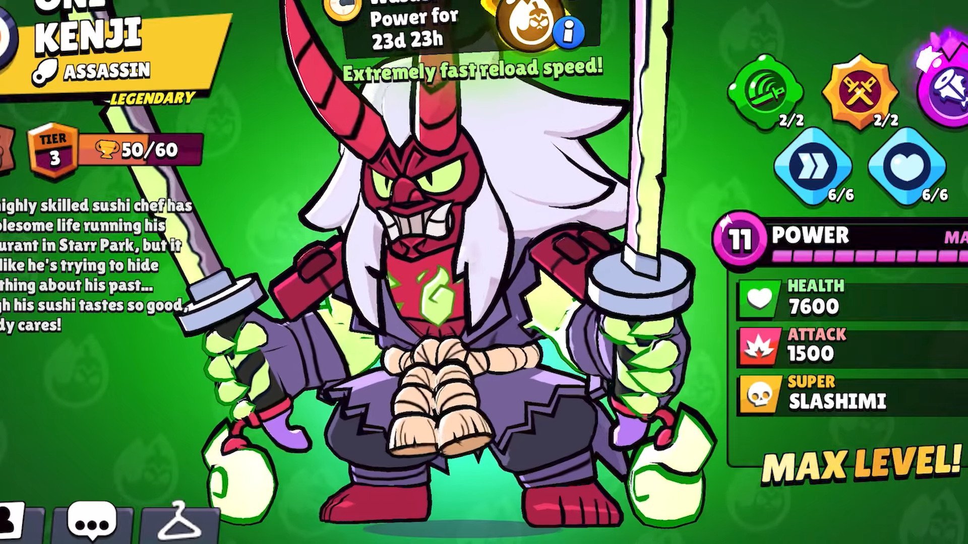 Hypercharge Kenji skin exclusive to Battle for Katana Kingdom event in Brawl Stars