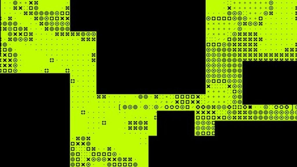 Marathon's strange Xs and Os symbols in black and green.