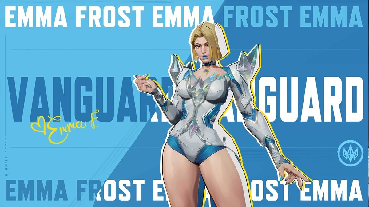 Emma Frost from Marvel Rivals with her signature