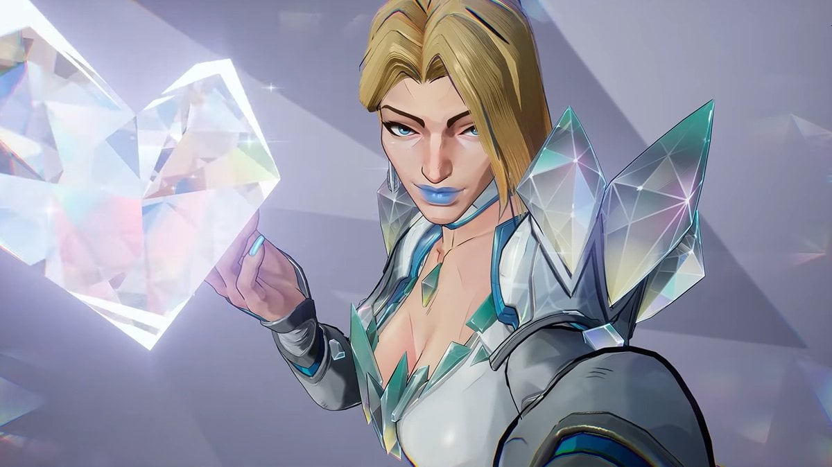 Emma Frost sending a flying kiss
