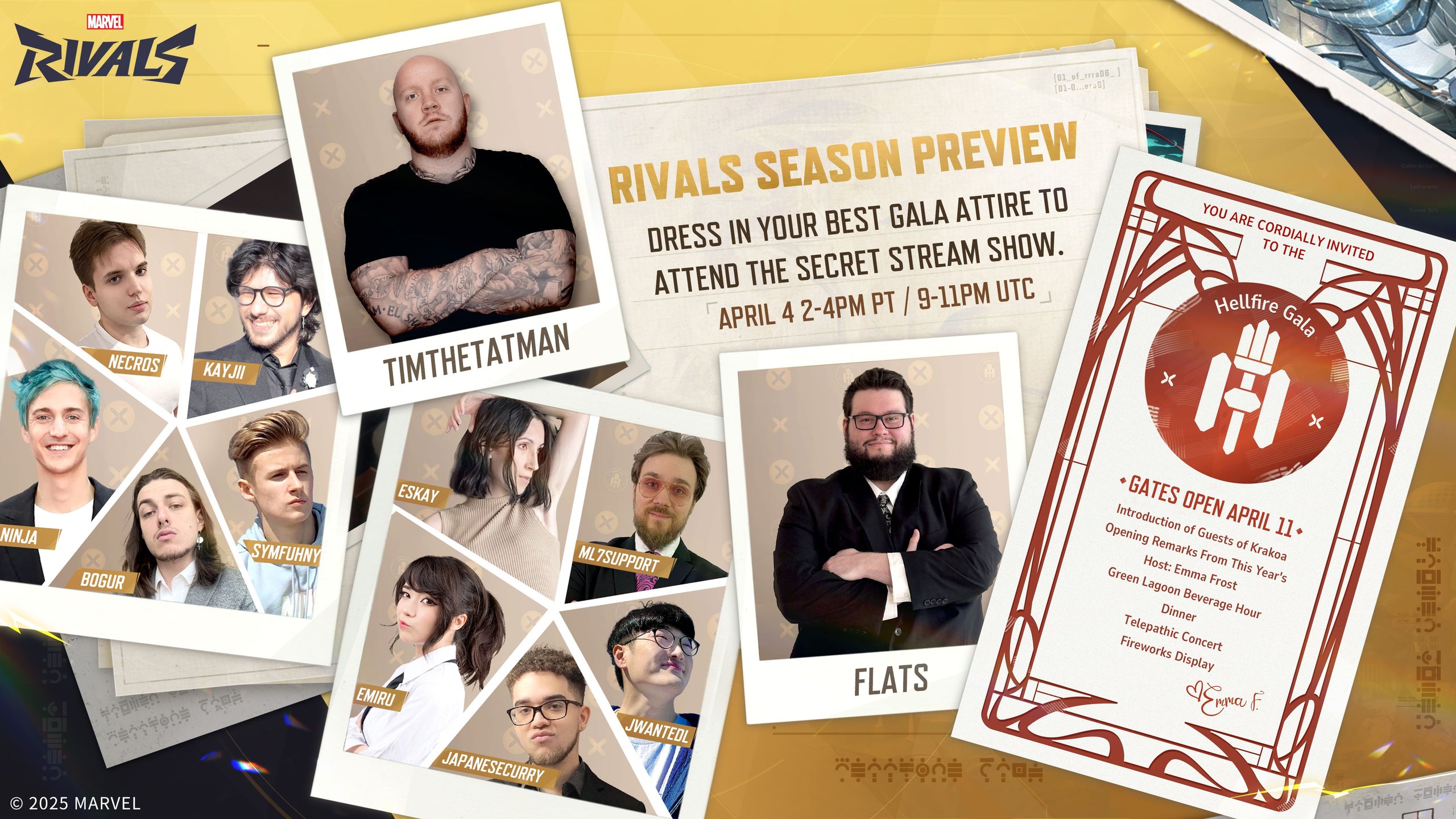 A list of official partners of Marvel Rivals that will preview Emma Frost abilities