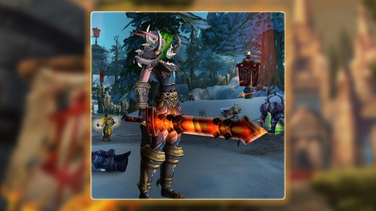Night Elf wielding Caladbolg item in SoD Phase 8