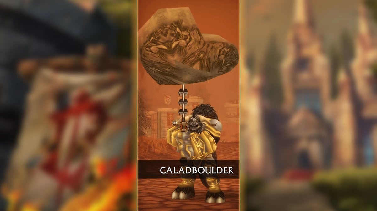 Tauren wielding Caladboulder weapon in SoD Phase 8