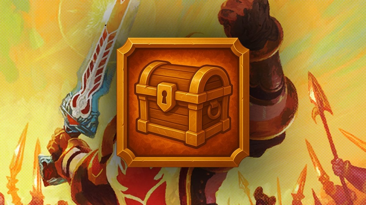 Taelan Fordring Hearthstone art with chest icon on top, signifying loot table