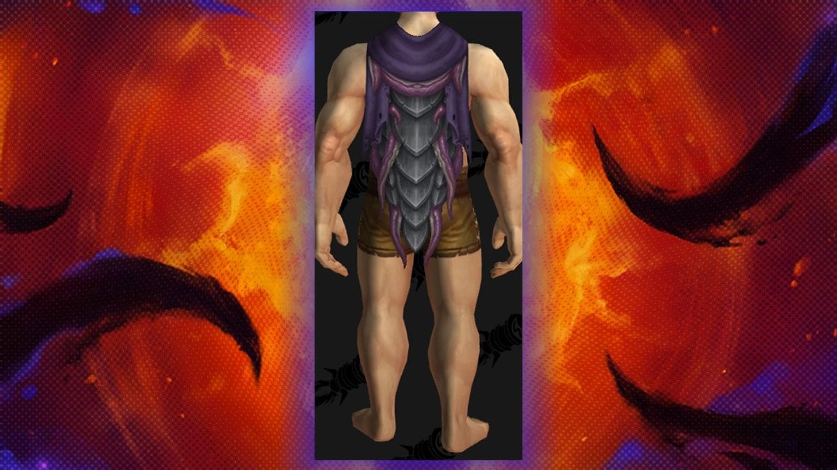 A short cloak with tentacles elements to it