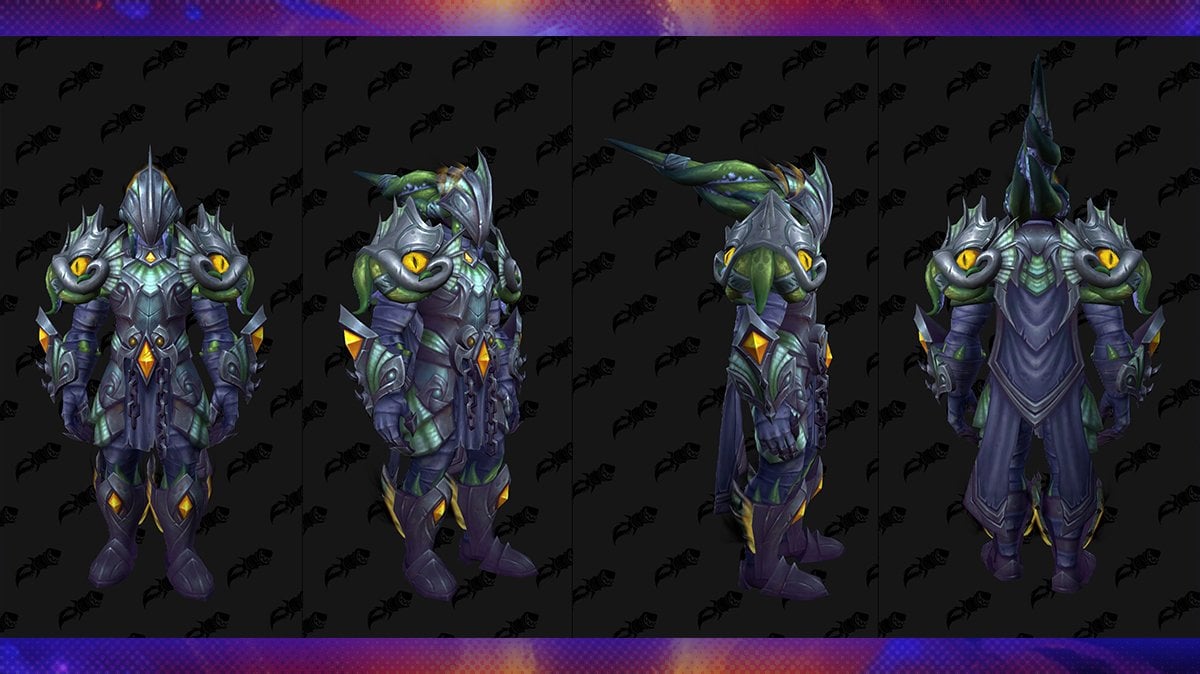 An aquatic grimdark plate armor with eyes on its armor parts