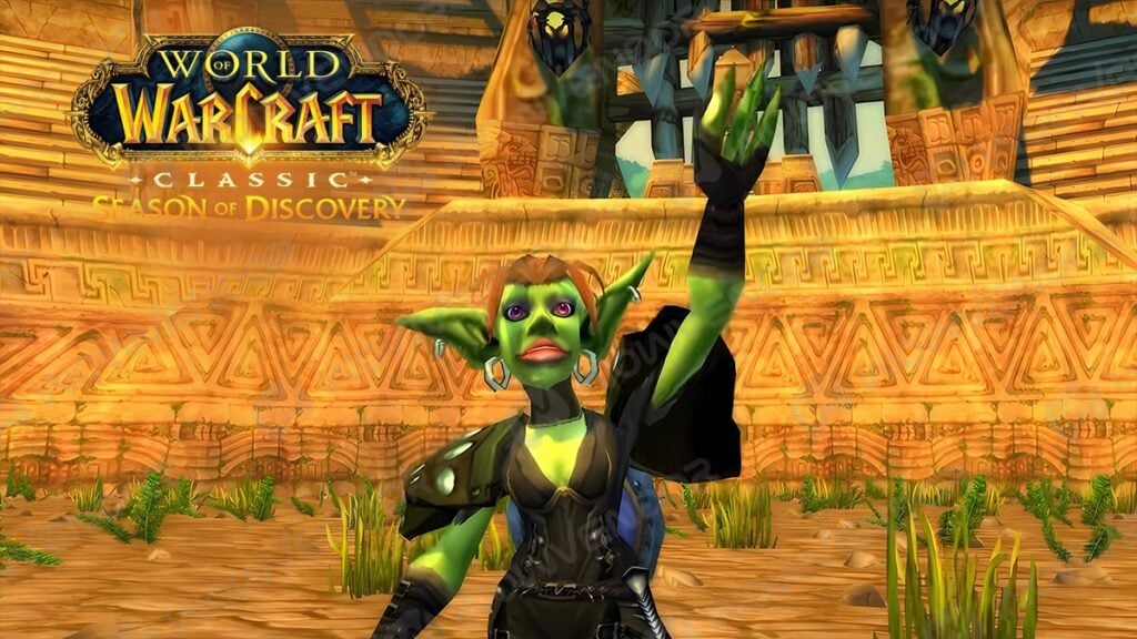A female goblin waves her hand.