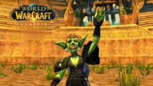 A female goblin waves her hand.