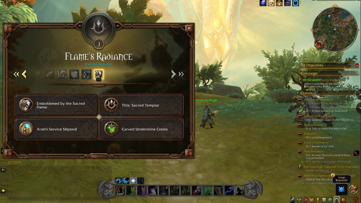 The Flame's Radiance reputation track in WoW The War Within.