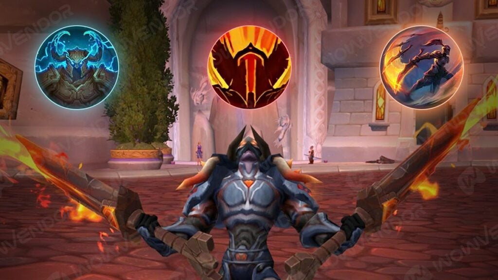 A Fury Warrior roars in Dalaran.