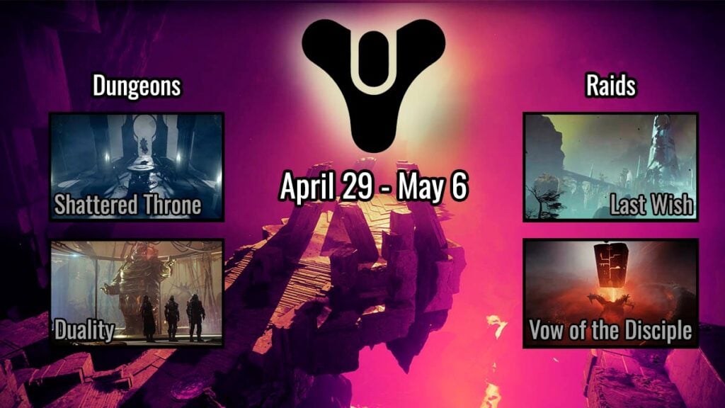 Destiny 2 weekly dungeon and raid rotation May 2025