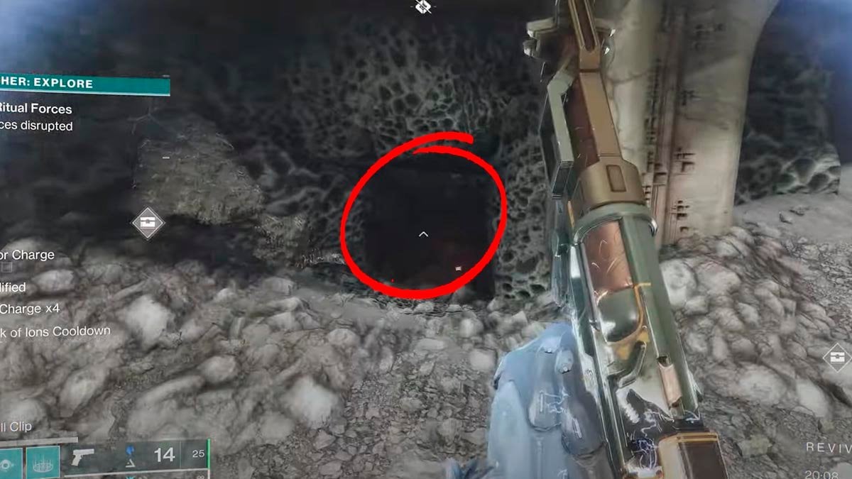 Destiny 2 the cave location you need for Target-Lock Catalyst for Barrow-Dyad