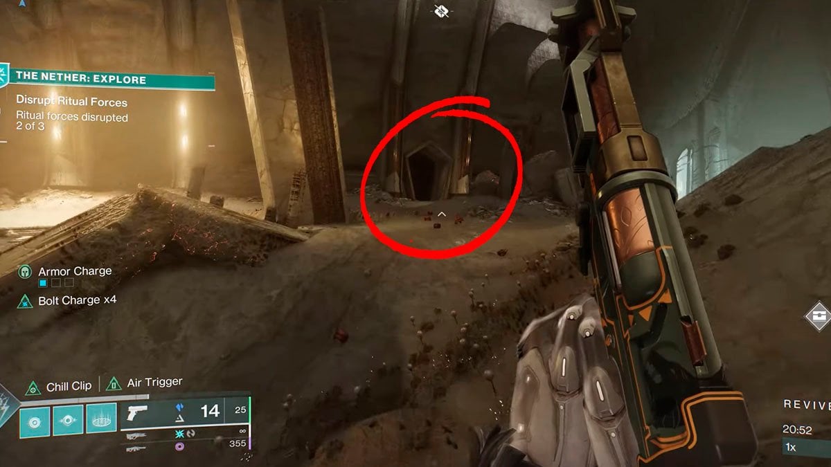 Destiny 2 Hull of Breach area where you an open the portal for Target-Lock Catalyst for Barrow-Dyad.